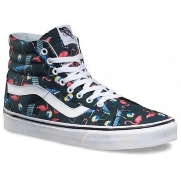 Vans SK8 Reissue Pool Vibes Black Flamingo High Top Sneakers - Picture 1 of 8